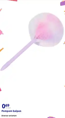Action Pompom balpen aanbieding