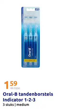 Action Oral-B tandenborstels Indicator 1-2-3 aanbieding