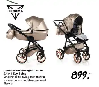 Van Asten BabySuperstore Junama Kinderwagen Terno 2-in-1 Eco Beige aanbieding