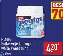 ALDI Mentos Suikervrije Kauwgom White Sweet Mint aanbieding