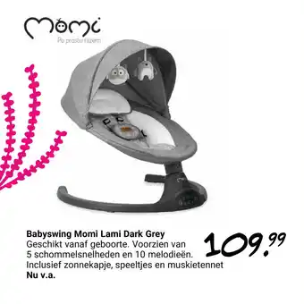 Van Asten BabySuperstore Babyswing Momi Lami Dark Grey aanbieding