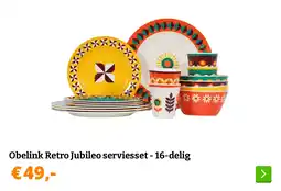 Obelink Obelink Retro Jubileo serviesset - 16-delig aanbieding