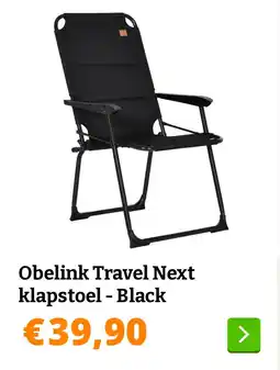 Obelink Obelink Travel Next klapstoel - Black aanbieding