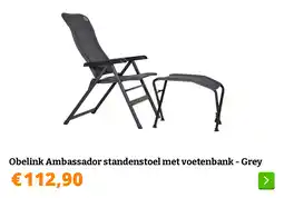 Obelink Obelink Ambassador standenstoel met voetenbank - Grey aanbieding