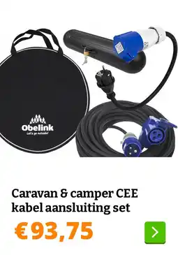 Obelink Caravan & camper CEE kabel aansluiting set aanbieding