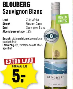 Dirck 3 Blouberg Sauvignon Blanc 75 cl aanbieding