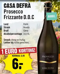 Dirck 3 Casa Defra Glera Prosecco 75 cl aanbieding
