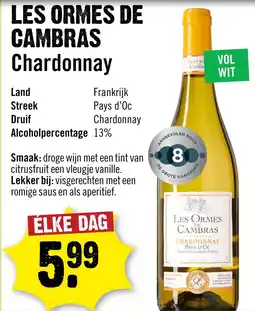 Dirck 3 Les Ormes De Cambras Chardonnay 75 cl aanbieding