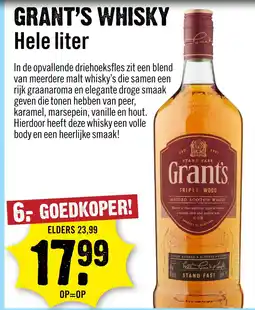 Dirck 3 Grant's Triple Wood blended Whisky 100 cl aanbieding