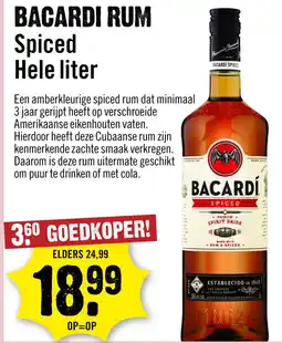 Dirck 3 Bacardi Spiced Rum 100 cl aanbieding