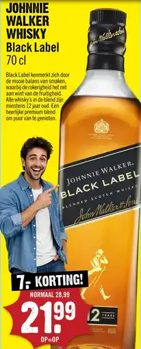 Dirck 3 Johnnie Walker Black Label 12 years Whisky 70 cl aanbieding