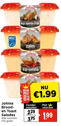 Vomar Voordeelmarkt Johma brood en toast salades aanbieding
