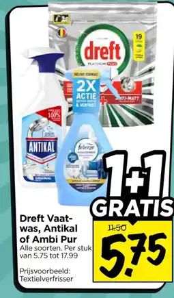 Vomar Voordeelmarkt Dreft vaatwas, antikal of ambi pur aanbieding