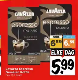 Vomar Voordeelmarkt Lavazza espresso gemalen koffie aanbieding