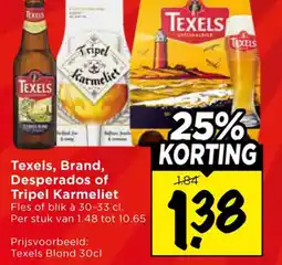 Vomar Voordeelmarkt Texels, brand, desperados of tripel karmeliet aanbieding