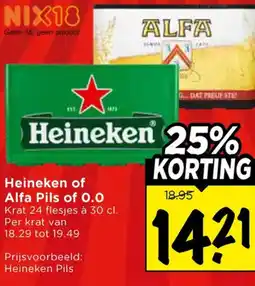 Vomar Voordeelmarkt Heineken of Alfa Pils of 0.0 aanbieding