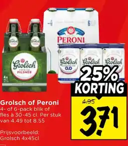 Vomar Voordeelmarkt Grolsch of Peroni aanbieding