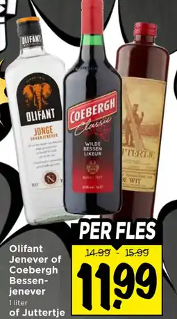 Vomar Voordeelmarkt Olifant jenever of coebergh bessen jenever aanbieding