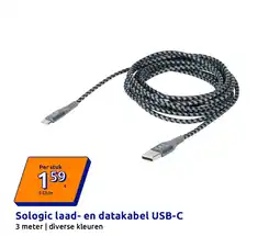 Action Sologic laad- en datakabel USB-C aanbieding