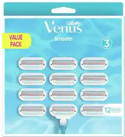 Bol.com Gillette Venus Smooth Scheermesjes Voor Vrouwen - 12 Navulmesjes aanbieding