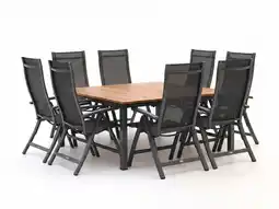 Kees Smit Bellagio Trappeto/Linosa 160x160cm dining tuinset 9-delig verstelbaar aanbieding