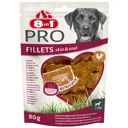 Zooplus 2 x 80 g + 1 x 80 gratis! 8in1 Fillets hondensnack 3 x 80 g Pro Skin & Coat aanbieding