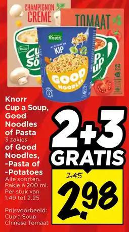 Vomar Voordeelmarkt Knorr Cup a Soup, Good Noodles of Pasta zakjes of Good Noodles, -Pasta of -Potatoes aanbieding