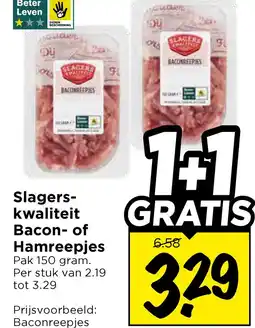 Vomar Voordeelmarkt Slagers- kwaliteit Bacon- of Hamreepjes aanbieding