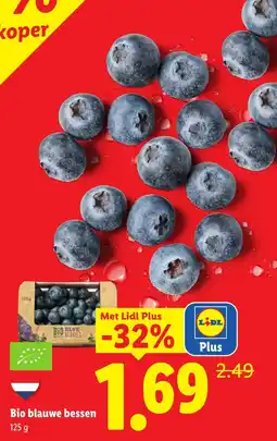Lidl Bio blauwe bessen aanbieding