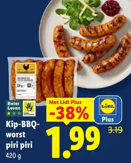 Lidl Kip bbq worst piri piri aanbieding