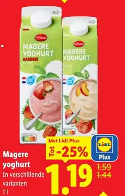Lidl Magere yoghurt aanbieding