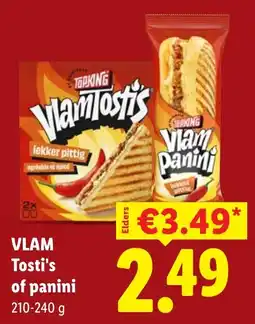 Lidl Vlam tosti's of panini aanbieding