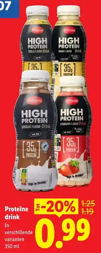 Lidl Proteïne drink aanbieding