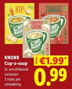 Lidl Knorr cup a soup aanbieding