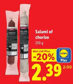 Lidl Salami of chorizo aanbieding