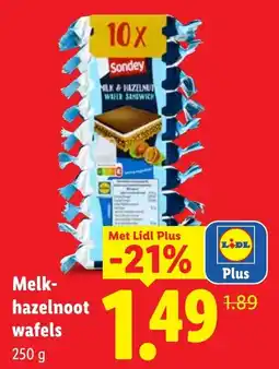 Lidl Melk hazelnoot wafels aanbieding