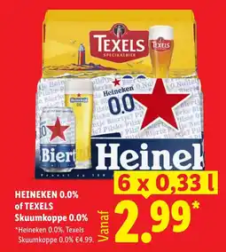 Lidl Heineken 0.0% of texels skuumkoppe 0.0% aanbieding