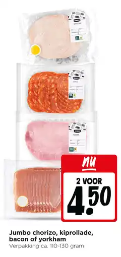 Jumbo Jumbo chorizo, kiprollade, bacon of yorkham aanbieding
