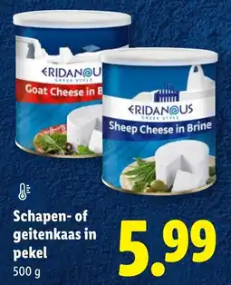Lidl Schapen of geitenkaas in pekel aanbieding