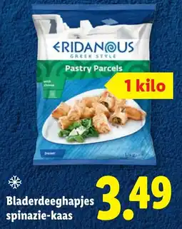 Lidl Bladerdeeghapjes spinazie kaas aanbieding