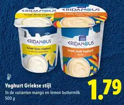 Lidl Yoghurt griekse stijl aanbieding