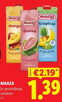 Lidl Maaza fruit drink aanbieding
