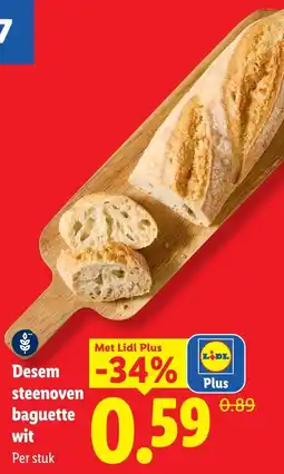 Lidl Desem steenoven baguette wit aanbieding