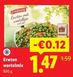 Lidl Erwten met worteltjes aanbieding