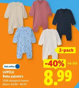 Lidl Lupilu baby pyjama's aanbieding