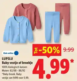 Lidl Lupilu baby vestje of broekje aanbieding