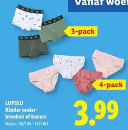 Lidl Lupilu kinder onderbroeken of boxers aanbieding