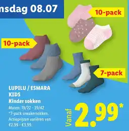 Lidl Lupilu / esmara kids kinder sokken aanbieding
