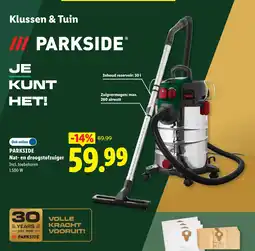 Lidl Parkside nat en droogstofzuiger aanbieding