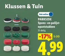 Lidl Parkside spons en polijst opzetstukken aanbieding